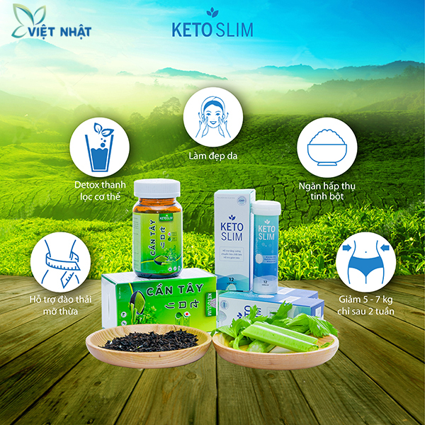 KETO SLIM RA MẮT BỘ SẢN PHẨM GIẢM BÉO & DETOX CẦN TÂY